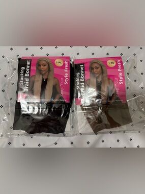 Bonnet for Braids, 2 in 1 Long Hair Protection, Colors “Black” and “Skin” bundle